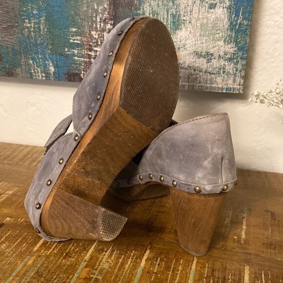 Sanita Grey Suede Clogs - Picture 5 of 5
